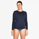 Women's Long Sleeve Swim Tee Navy