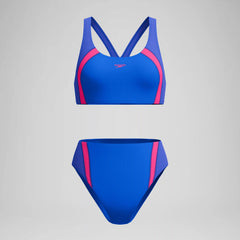 Women's Quantum Rib Splice Bikini Set Black/Blue