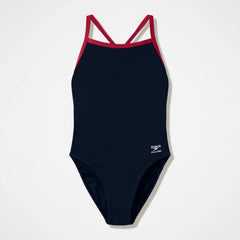Women's Team EnduranceX Turnback Swimsuit Black/Maroon