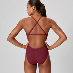 Women's Edge Splice Crossback One Piece Black